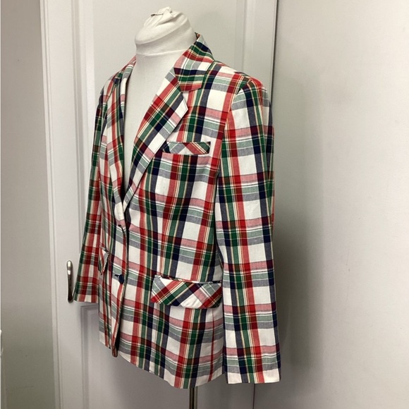 Objectives for Women Vintage Two Button Front Lapel Plaid Blazer, size EU38 - Picture 8 of 10